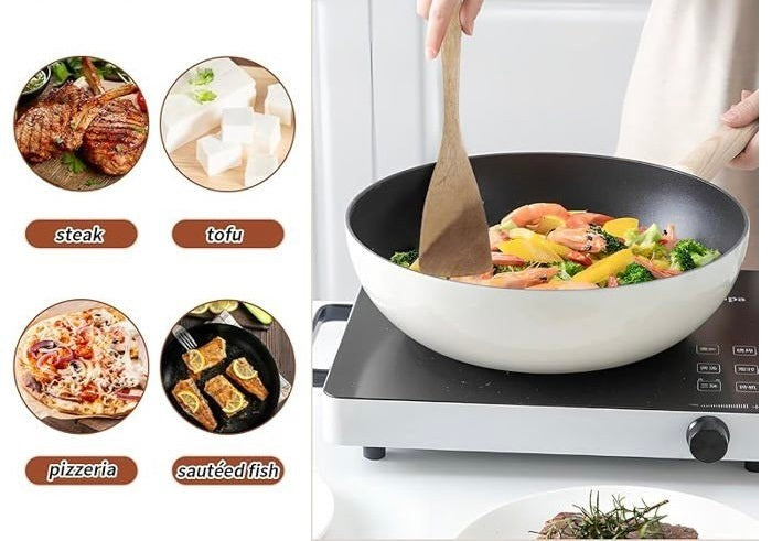 Set d’Ustensiles de Cuisine en Bambou – 6 Pièces avec Support