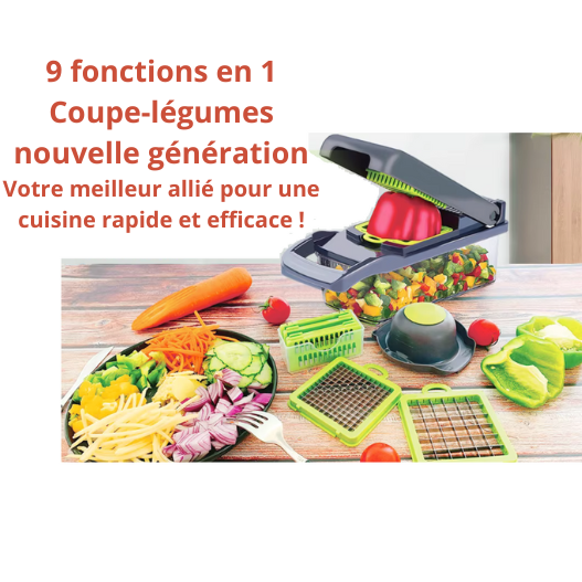 Coupe-Légumes Multifonction 9 en 1 – Découpe Rapide & Précise